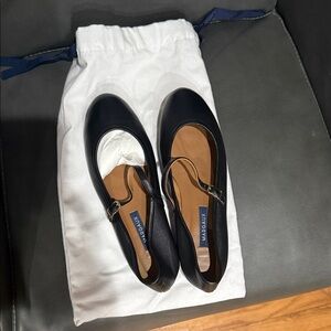 Margaux Black Leather Flats